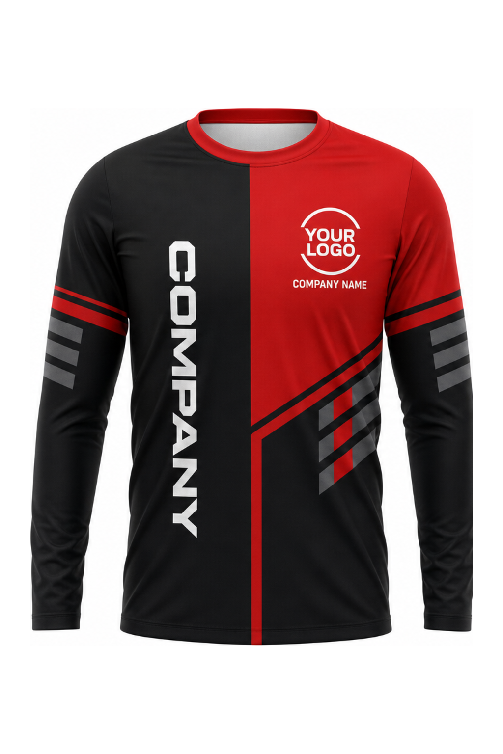 Black Custom Work Crew — Long Sleeve #08 front