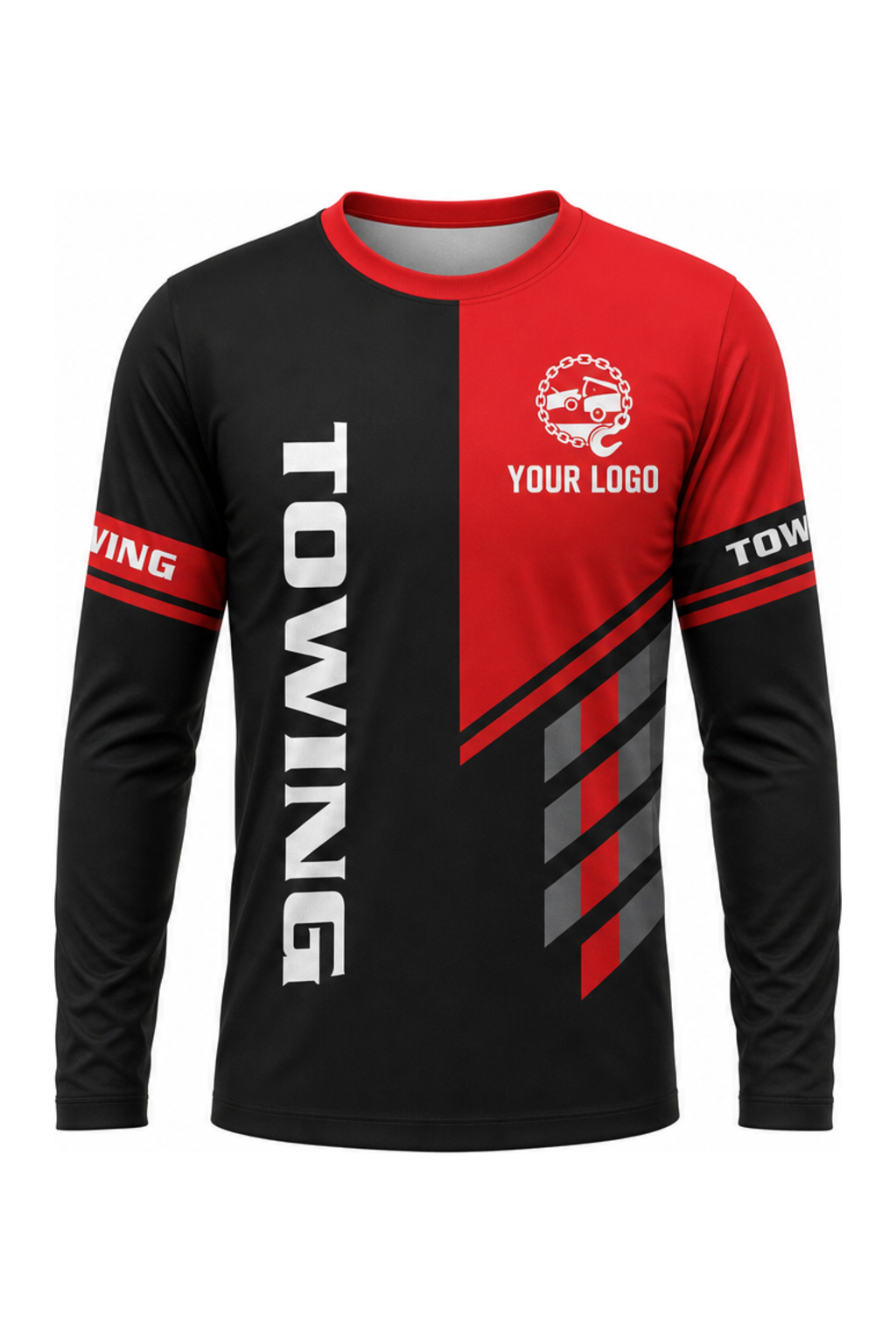 Black Custom Work Crew — Long Sleeve #11 front