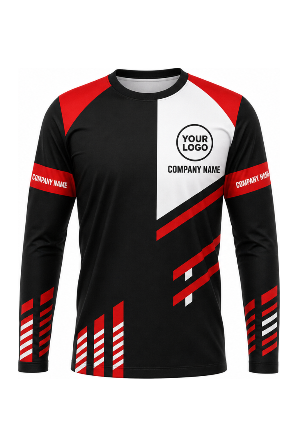 Black Custom Work Crew — Long Sleeve #12 front