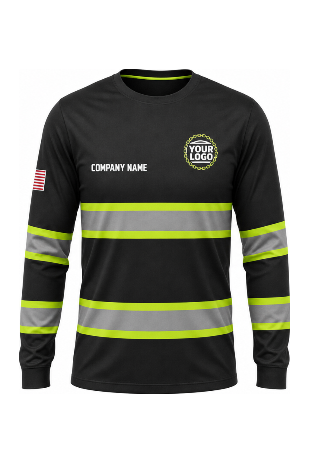 Black Custom Work Crew — Long Sleeve #13 front