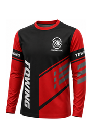 Red/Black Custom Work Crew — Long Sleeve #07 front