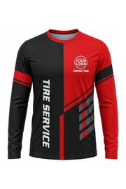 Red/Black Custom Work Crew — Long Sleeve #08 front