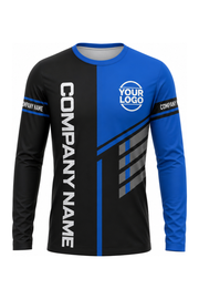 Blue/Black Custom Work Crew — Long Sleeve #02 front