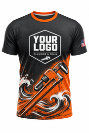 Graffiti Orange custom plumbing crew uniform