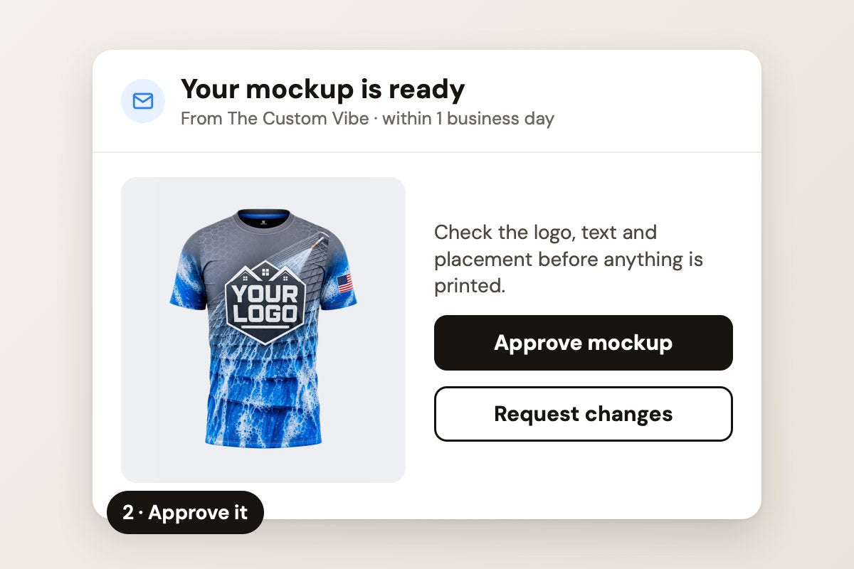 Illustration: an email with the mockup ready to approve
